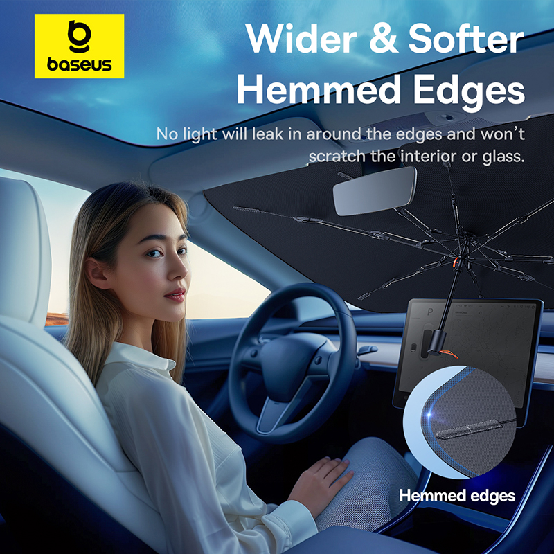 Baseus parasol para coche, paraguas para parabrisas, protección UV de verano para ventana delantera de coche, accesorios protectores solares