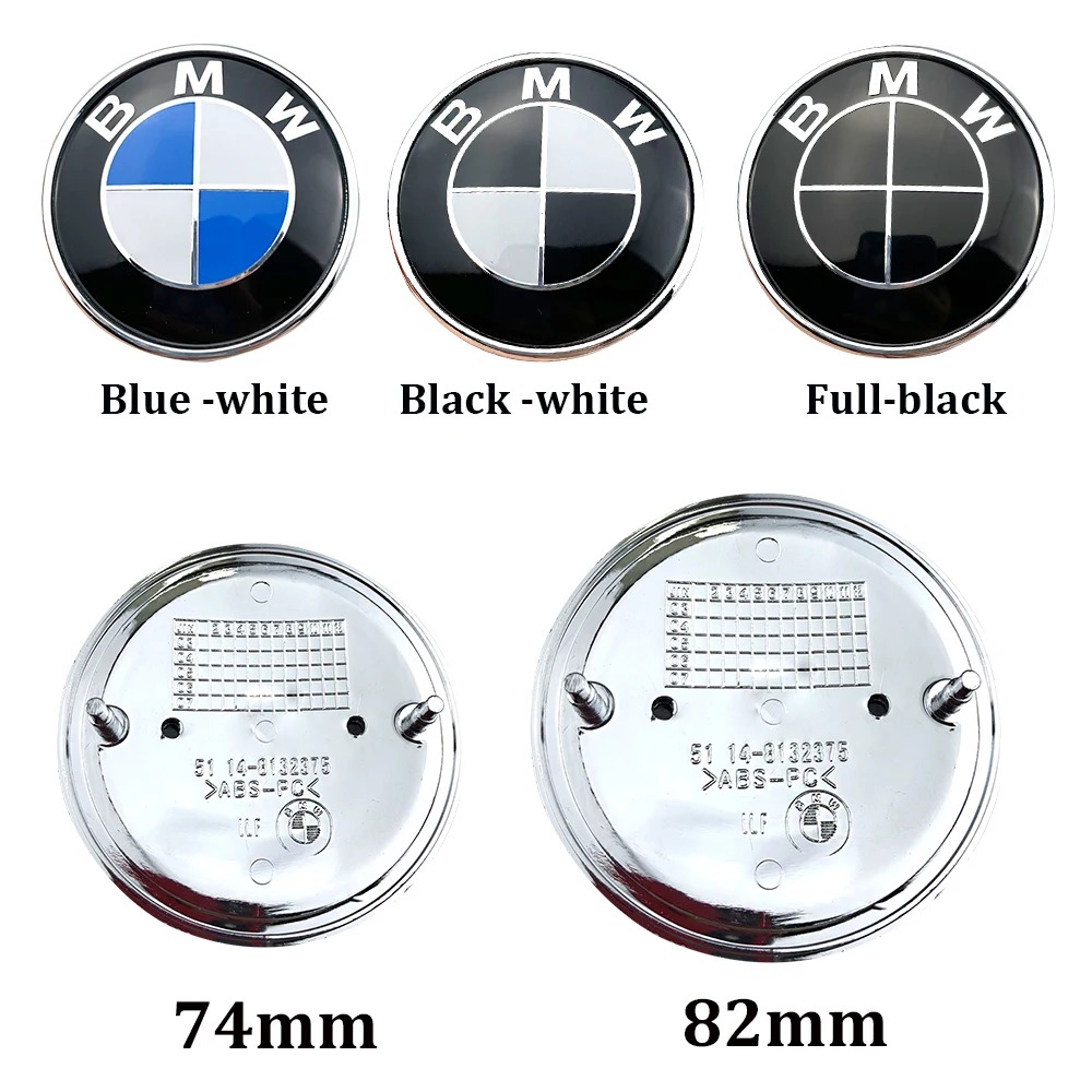 2 szt. 74mm 82mm emblematy na maskę i tylną klapę samochodu BMW MIni E46 E90 E39 E60 E36 E30 E61 E91 E92 E87 F10 F20 F30 X3 X5