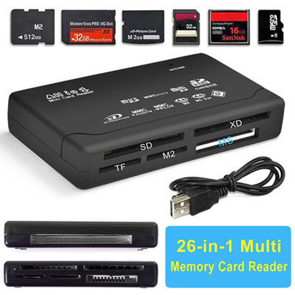 Carte Argmoire tout-en-on lecteur de carte extern USB SD SDHC Mini Micro M2 MMC XD CF lecteur pour MP3 appareil photo