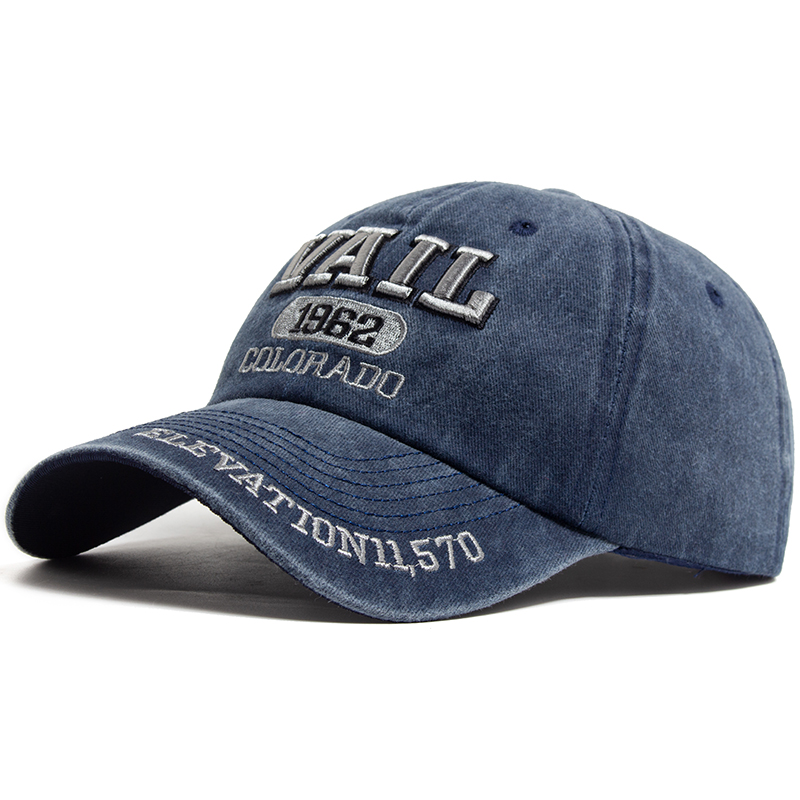 Berretto da baseball da uomo Moda VAIL Lettera ricamata in cotone morbido Top Cappelli da donna Estate Casual Visiera da viaggio Berretto da camionista Cappello unisex