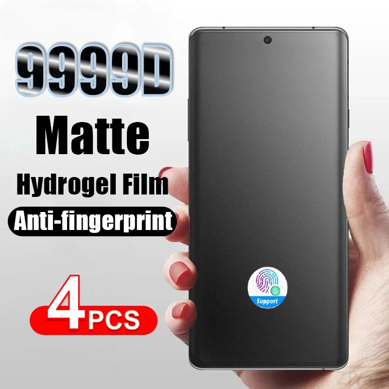4 buah Film hidrogel Matte untuk Samsung Galaxy S24 S23 S22 S21 Note 20 Ultra S20 FE S10 Plus A13 4G A33 A73 A53 5G pelindung layar