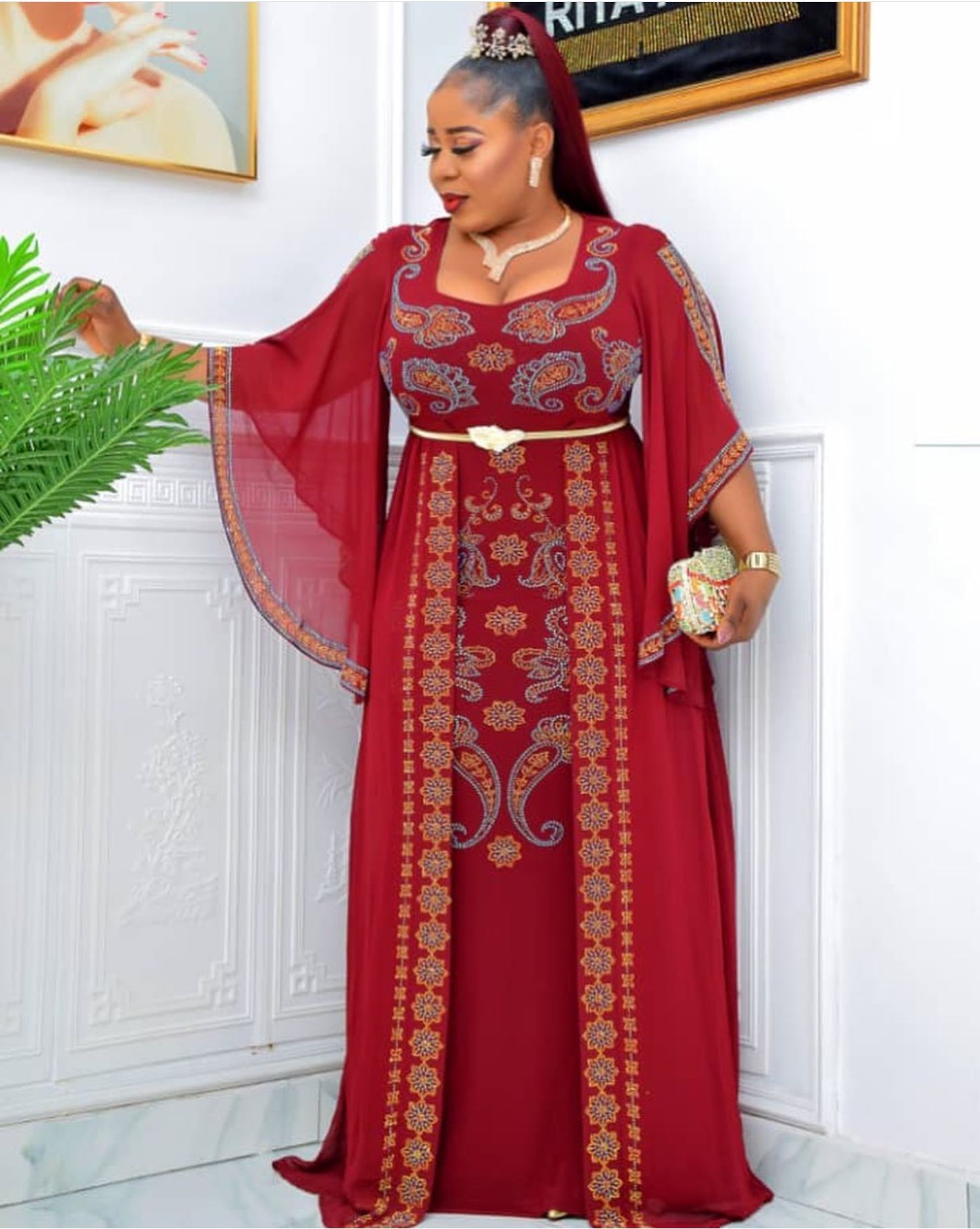 Robe longue en polyester à demi-manches pour femmes africaines, robes africaines, vêtements pour femmes, noir, rouge, bleu foncé, printemps, automne, 2022