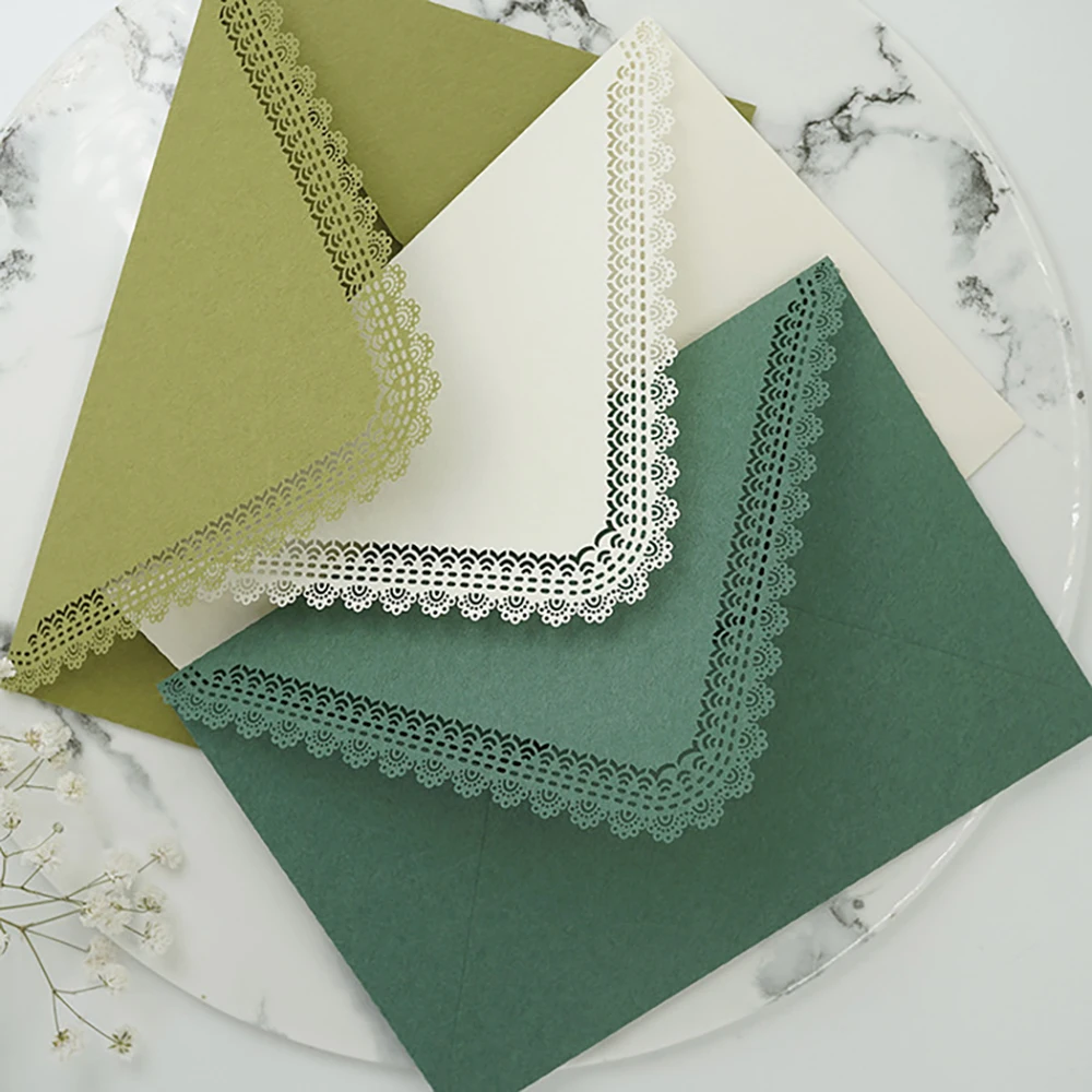 5 Chiếc Rỗng Ren Bao Thư Vintage Tây Bao Thư Cho Tiệc Cưới Lời Mời Thiệp Chúc Mừng Tặng Bao Thư Kawaii Túi Giấy