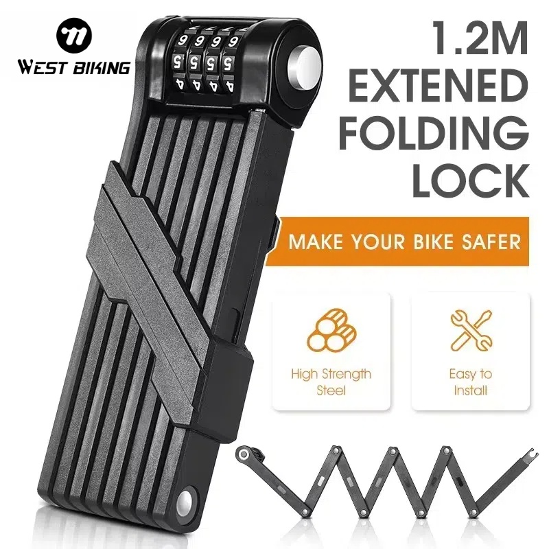 WEST BIKING rower składany łańcuch blokada zabezpieczenie przed kradzieżą zamek szyfrowy Heavy Duty bezpieczeństwo motocykl MTB kolarstwo szosowe zamek elektryczny