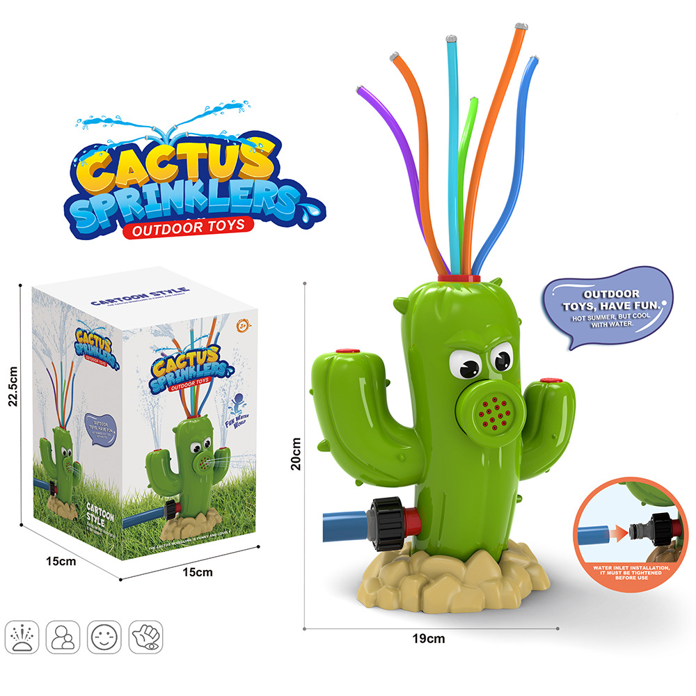 Brinquedo de Água em Forma de Cacto, Brinquedos de Jardim para o Verão, Sprinkler de Água para Bebês e Crianças