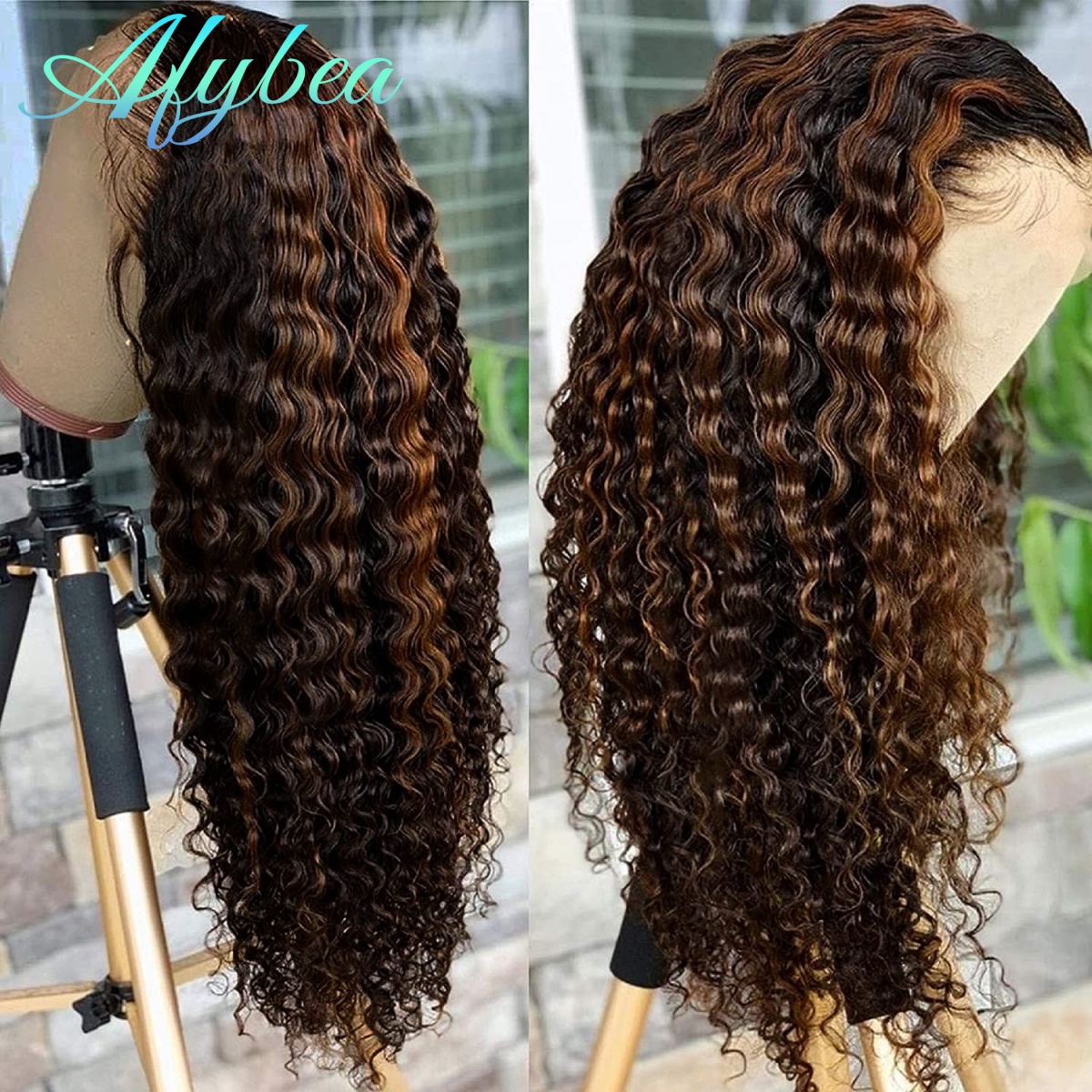 Pelucas de cabello humano rizado de 250 de densidad 1B/30 resaltado Ombre 13x6 HD peluca Frontal de encaje peluca de cabello humano brasileño de onda profunda prearrancada