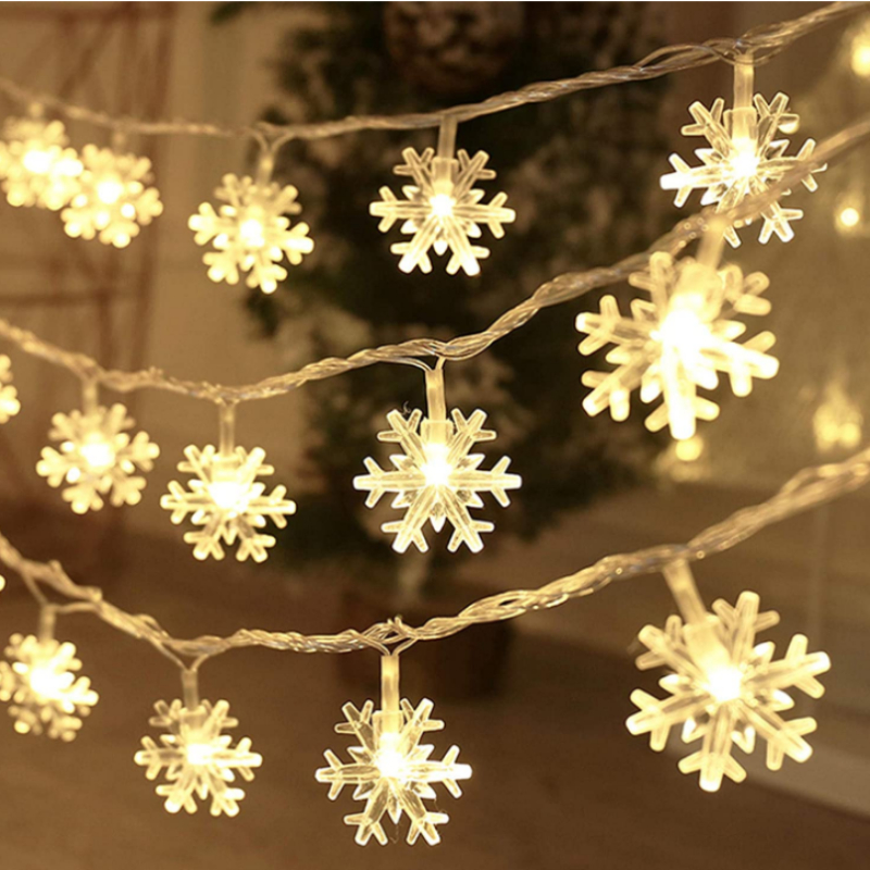 Sneeuwvlok Led Lights Kerst Decoratie Huis Xmas Boom Opknoping Slinger Kerstversieringen 2023 Nieuwjaar Cadeau 2024