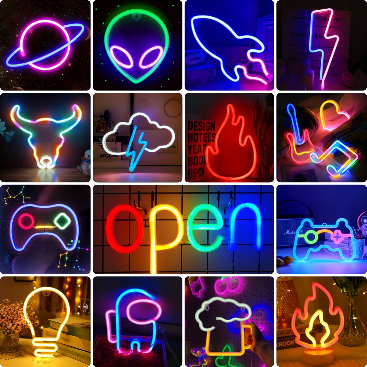 1 Stück, dekoratives Neonlicht für moderne Kunst-Ambiente, Weihnachtsdekoration für Feiertagspartys, Hochzeits- und Abschlussgeschenk, USB- oder batteriebetrieben (Batterie nicht im Lieferumfang enthalten)