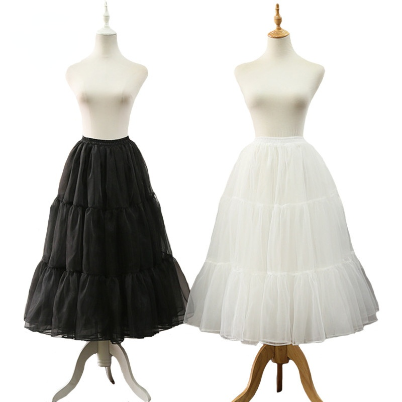 กระโปรง Puffy ยาว80ซม.แฟชั่น Tutu กระโปรงผู้หญิงชุดบอลชุดเจ้าสาว Petticoat สีขาวงานแต่งงานชุดกระโปรงผู้ใหญ่ tutu