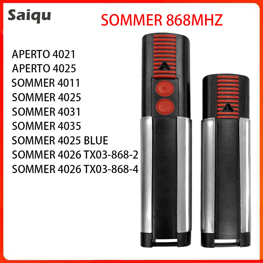 Sommer 868mhz portão de controle remoto 4020 4021 4025 4011 4031 4026 TX03-868-2 TX03-868-4 transmissor abridor de comando porta garagem