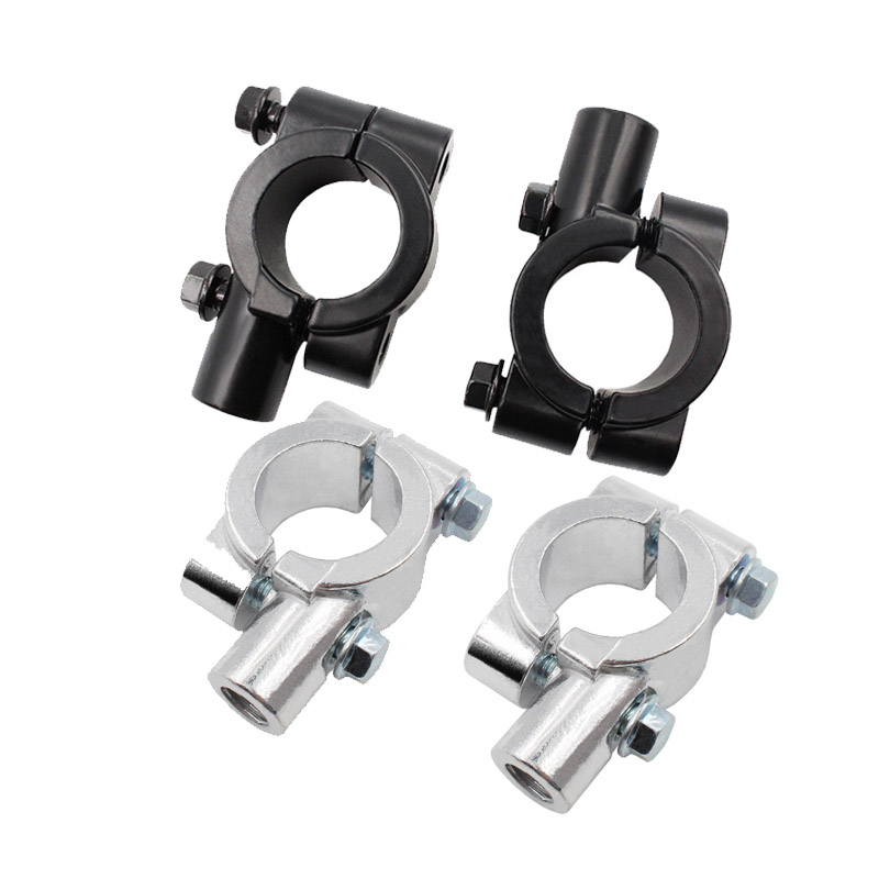 Motorrad-Spiegelhalterung, Rückspiegelhalter, Adapter, Silber, Schwarz, für 7/8 Zoll, 22 mm, 25 mm Lenker, 10 mm, 8 mm Gewinde