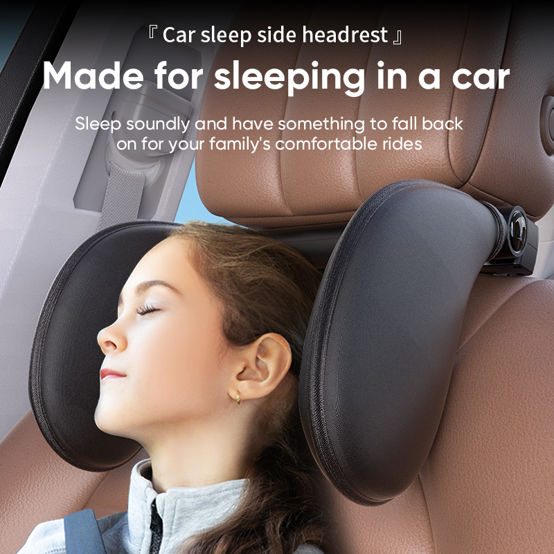 Ergonomiczny 360 °   Regulowana poduszka samochodowa pod szyję z pianki memory i bocznymi podkładkami, jednoklawiszowy zagłówek do spania w samochodzie, do podróży samochodem, BMW, Benz