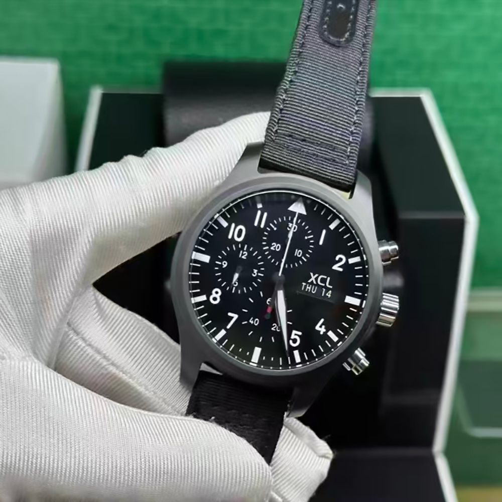 2026 masculino 43mm relógio mecânico automático de luxo piloto le petit azul marrom couro aço inoxidável relógio masculino negócios