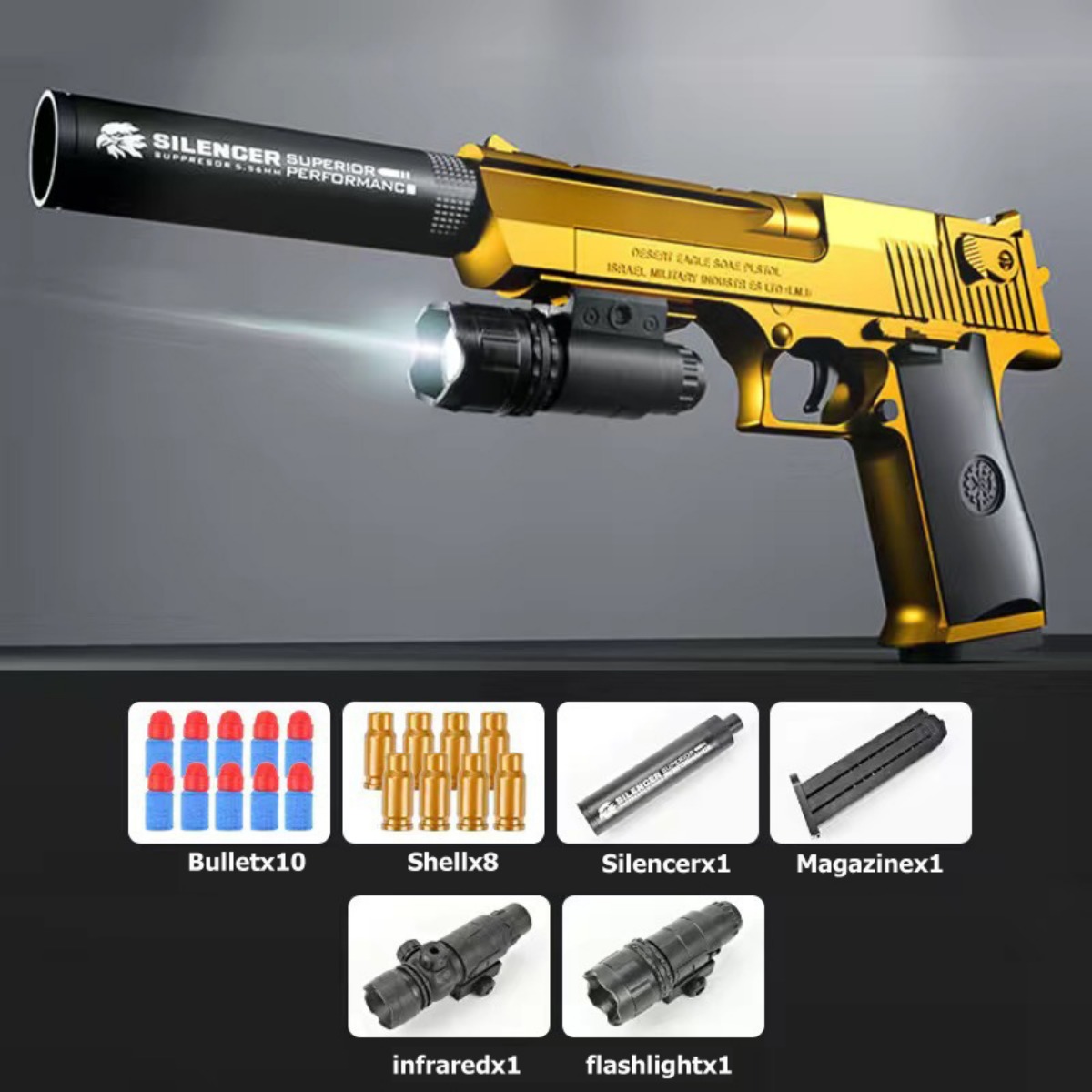 Águia do deserto brinquedo arma escudo ejeção airsoft pistola de espuma macia bala ao ar livre cs arma para jogo tiro presente aniversário dia das bruxas