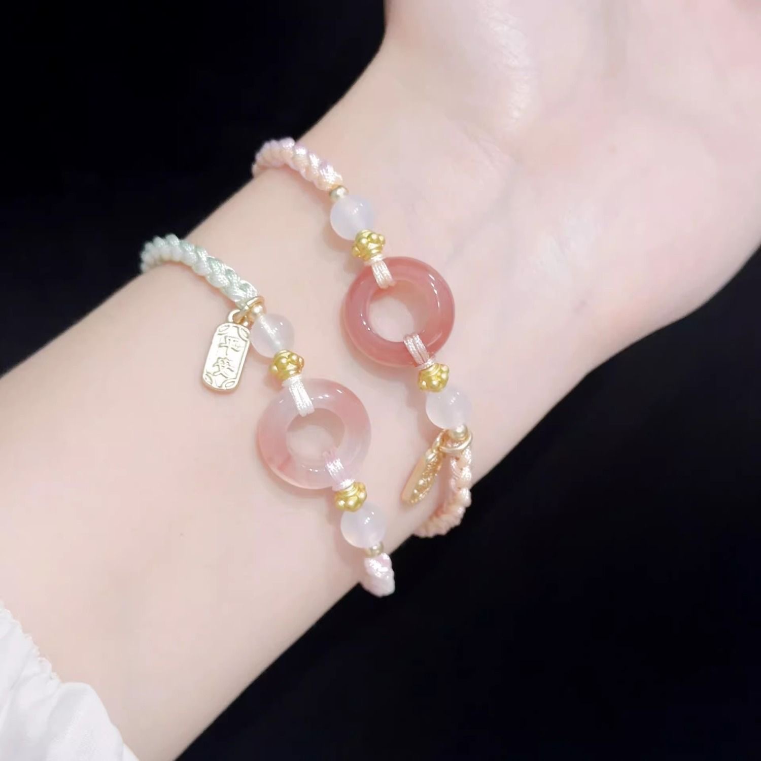 Aço diversão jóias tecido à mão ping uma fivela pulseira feminina novo estilo étnico chinês corrente de mão para menina amizade presente atacado