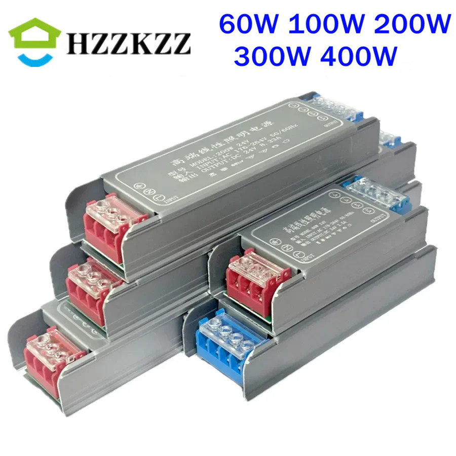 Fonte de alimentação led 60w 100w 200w 300w 400w 12v 24v, conversor de transformador ac para dc super fino para lâmpada de tira led driver de led