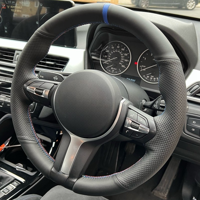 Auto Stuurwiel Braid Cover Kunstleer Voor Bmw F87 M2 F80 M3 F82 M4 M5 F12 F13 M6 F85 x5 M F86 F33 X6 M F30 M Sport