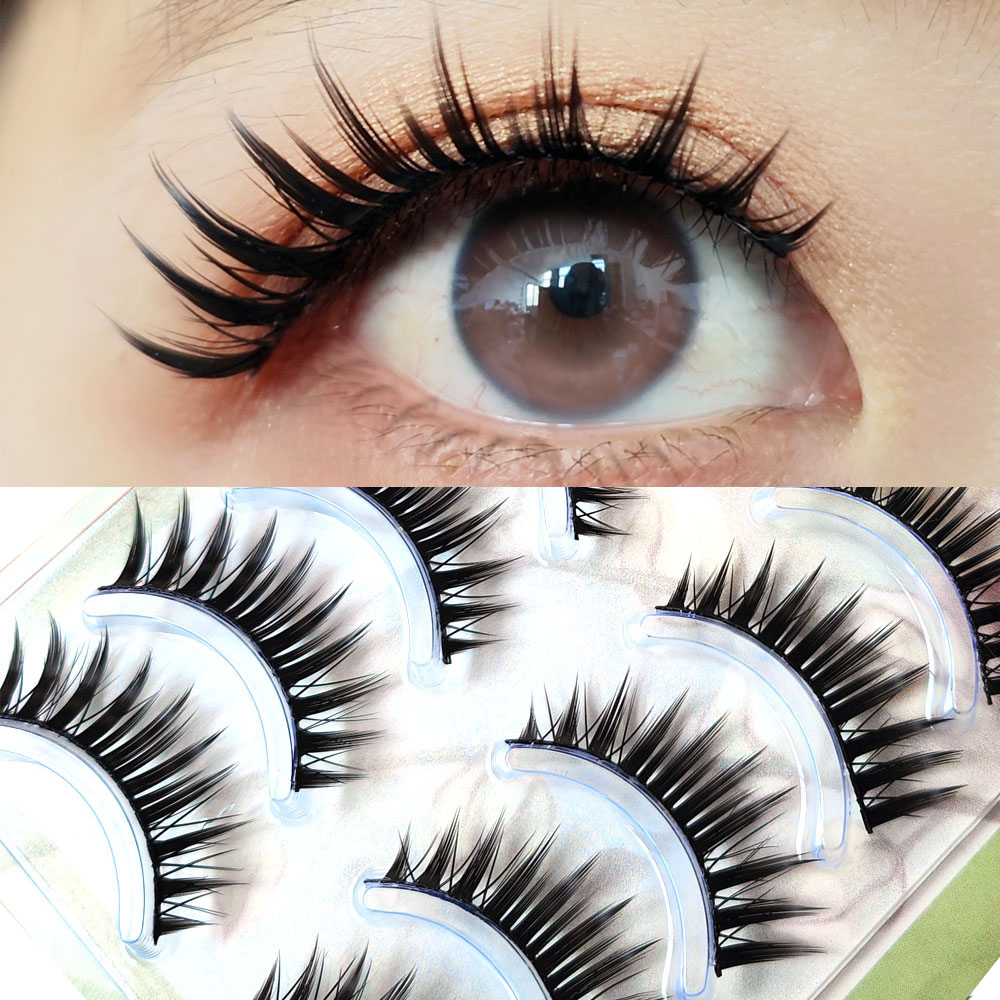 5 Paar Make-up-falsche Wimpern, dicke falsche Wimpern, lange natürliche dicke Wimpernverlängerung, tägliches Tragen, Show, Cosplay, handgefertigt