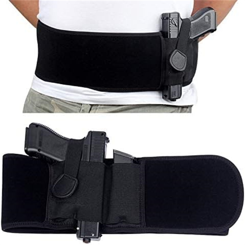 Coldre de cinto para pistola, elástico, cinto largo, caça ao ar livre, tiro, portátil, escondido, coldre de arma, cinto de cintura