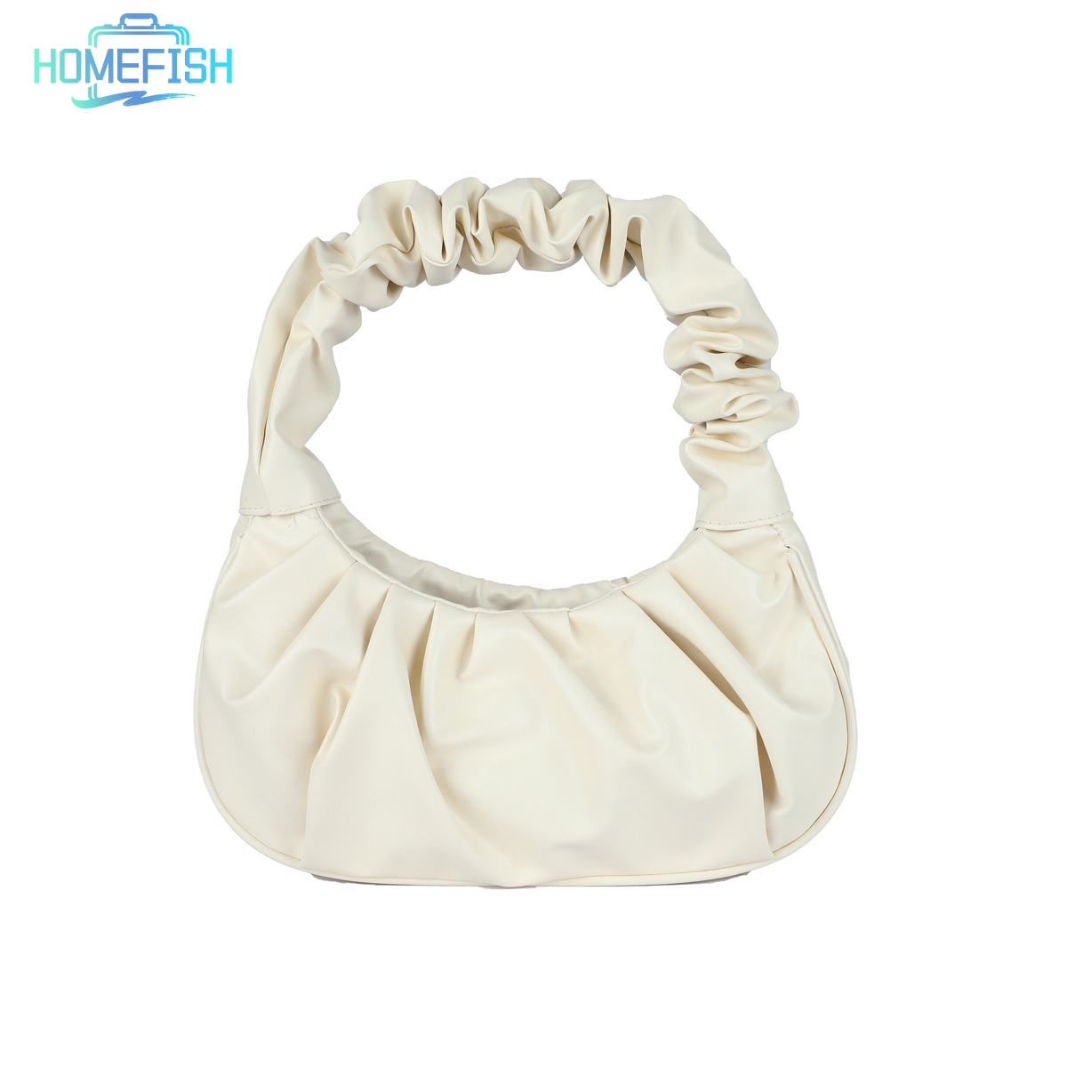 กระเป๋าถือทรงจีบหนัง PU ลายเมฆ ยี่ห้อ HOMEFISH สำหรับผู้หญิง กระเป๋าสะพายไหล่ทรงขนมจีบ กระเป๋าถือสำหรับช้อปปิ้ง