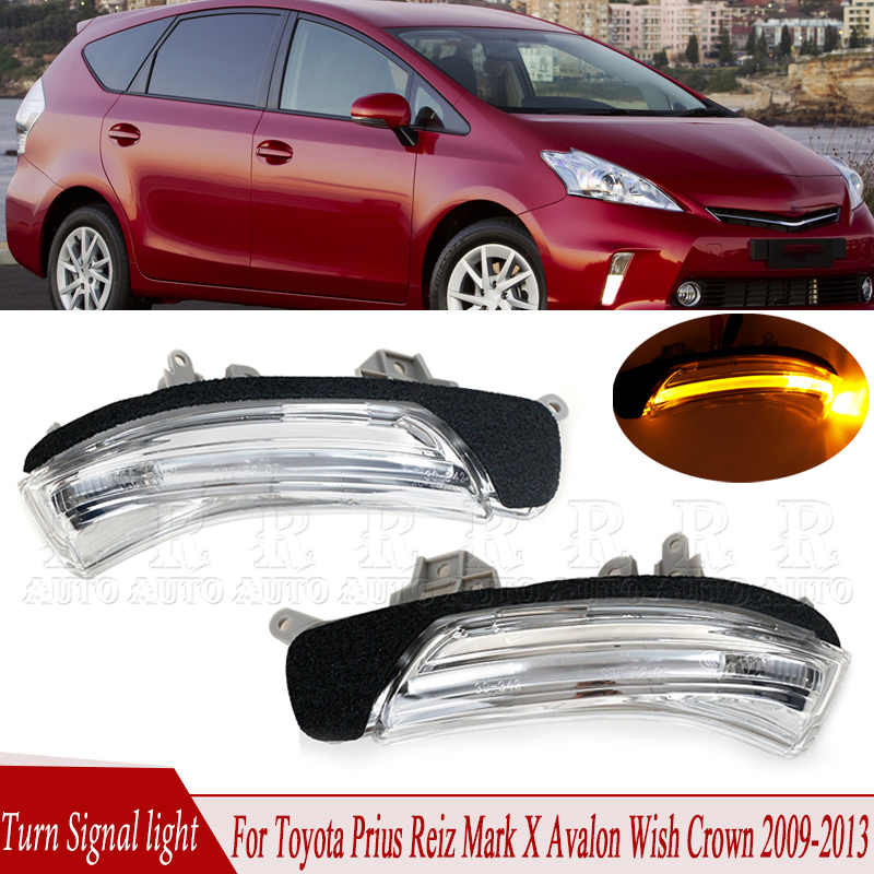 R-AUTO Achteruitkijkspiegel Richtingaanwijzer Voor Toyota Prius Reiz Mark X Avalon Wish Crown 2009-2013 Zijspiegel Indicatielampje
