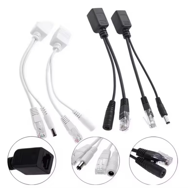Câble adaptateur d'alimentation passif sur Ethernet, 1 paire, câble POE, séparateur POE, Module d'alimentation d'injecteur RJ45 12-48v pour IP Camea