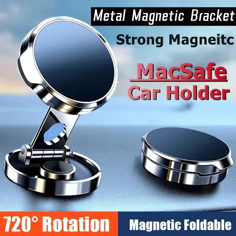 Dudukan Ponsel Magnetik Kuat untuk Mobil 720 °   Penyangga Braket Bulat Lipat untuk Dudukan Ponsel Universal di Mobil