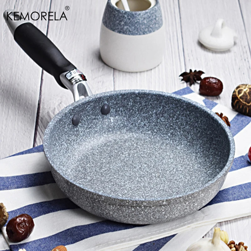 Durevole pietra friggitrice Pan28/26/24/20cm Wok padella antiaderente calderone fornello a induzione pentole Pancake uovo fornello a Gas casa