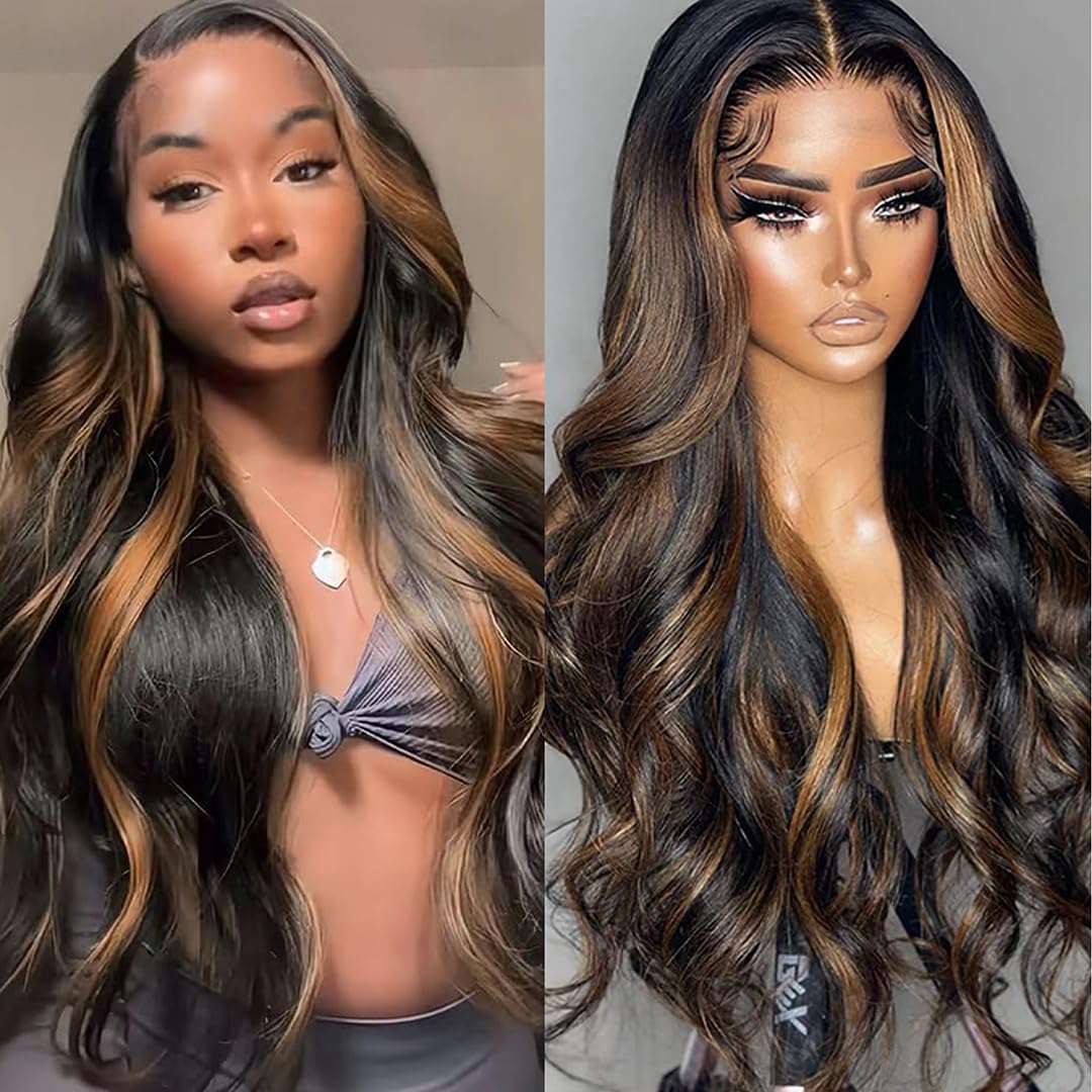 1B/30 Ombre resaltar pelucas delanteras de encaje cabello humano 13x6 peluca ondulada de cabello humano 13x4 pelucas frontales de encaje transparente para mujeres