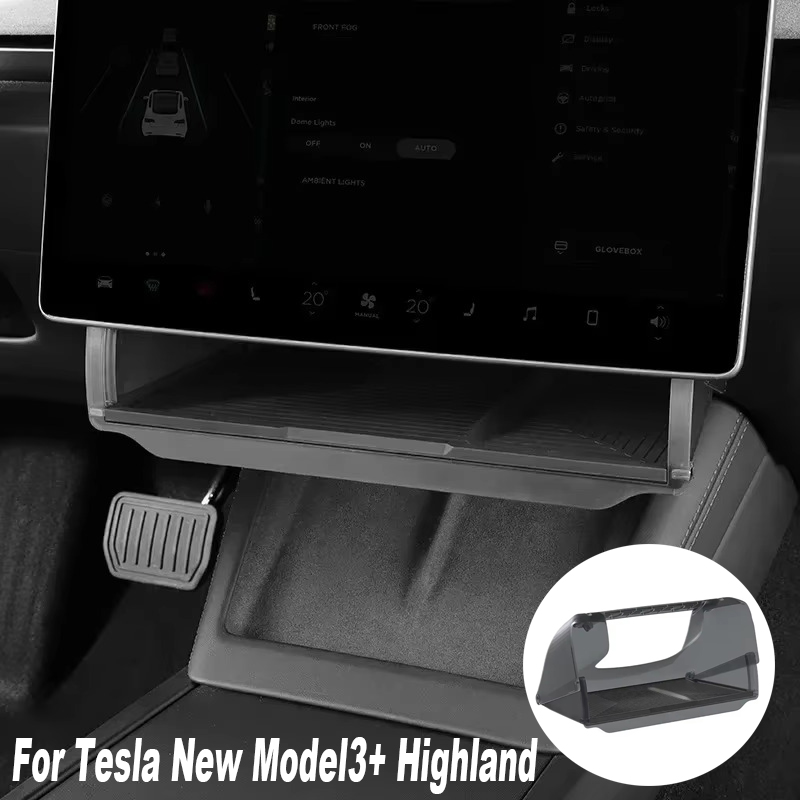 Boîte de rangement pour écran de commande centrale des Highlands, pour Tesla modèle Y LAUNCH/Juniper/3 +, boîte de rangement pour voiture, accessoires automobiles
