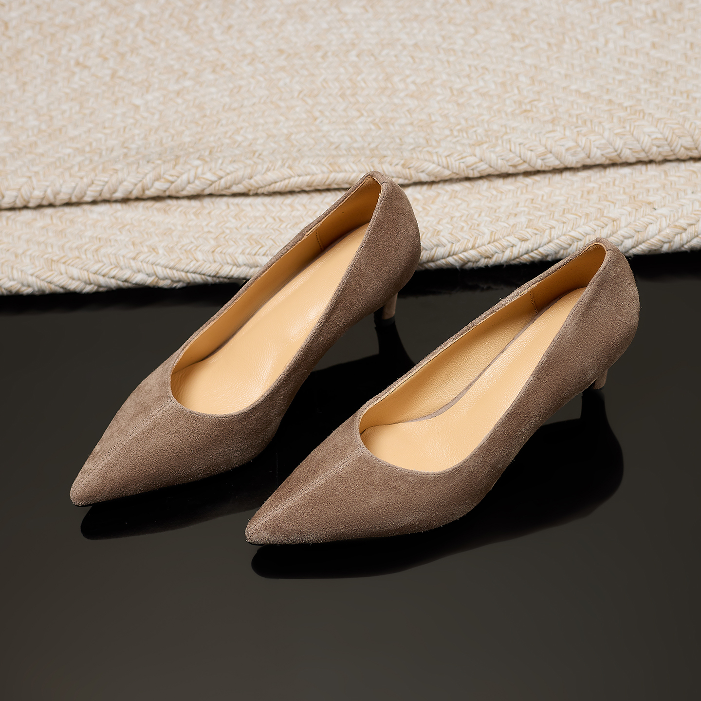 2026 Autumn Women's Genuine Sheepskin High Heels Pointed Toe Dress Shoes Sexy Spring Fall Style Large Size 42