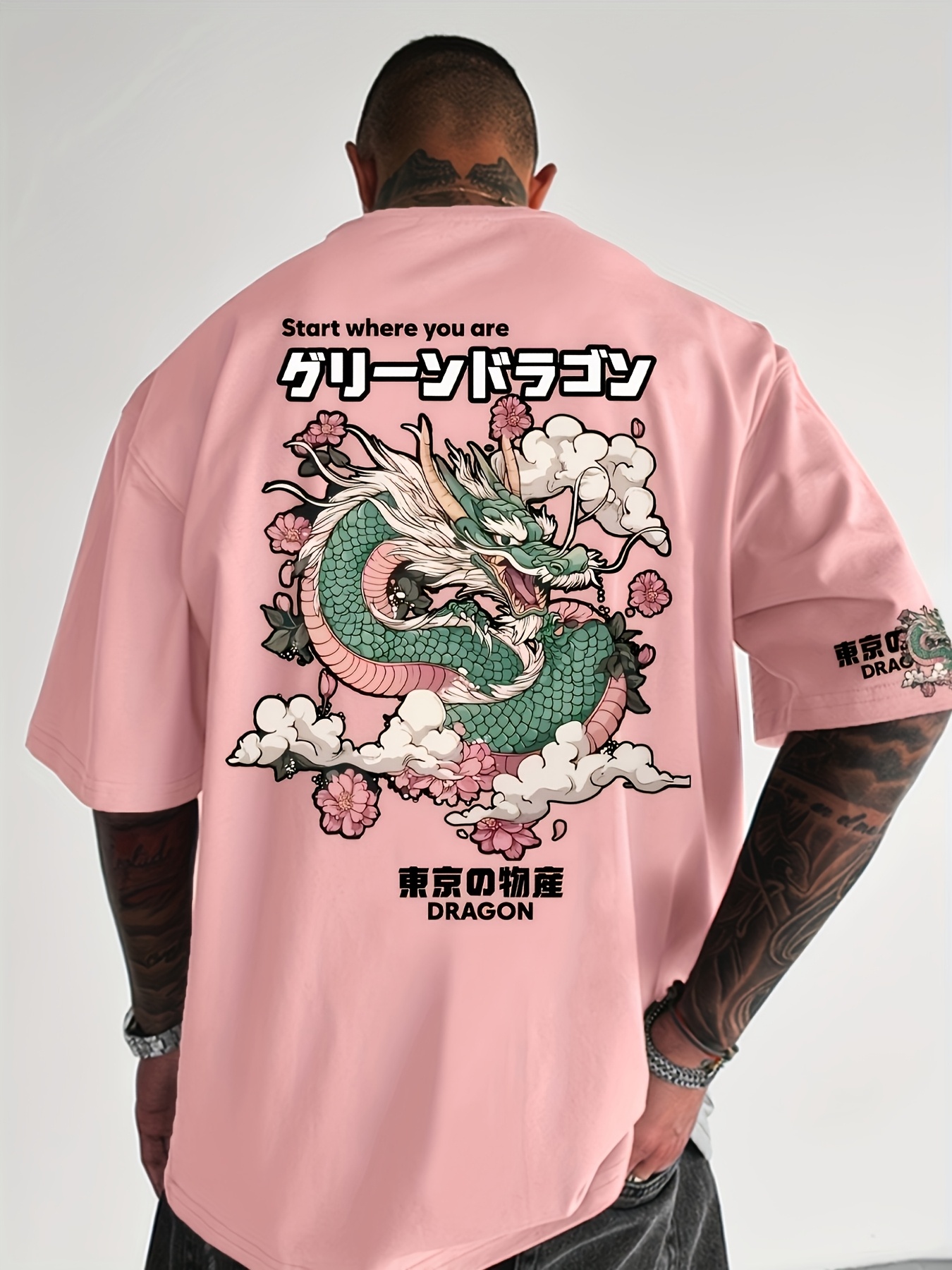 Camiseta Harajuku Y2K com Estampa de Dragão do Japão para Homens e Mulheres, Casual, Estilo de Rua, Confortável, Versátil, Manga Curta para o Verão