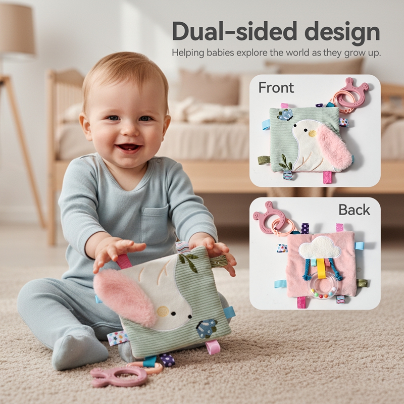 Juguete para bebé, juguete de toalla calmante de conejo Montessori, especialmente diseñado para bebés con forma de conejo suave y bonito como su núcleo