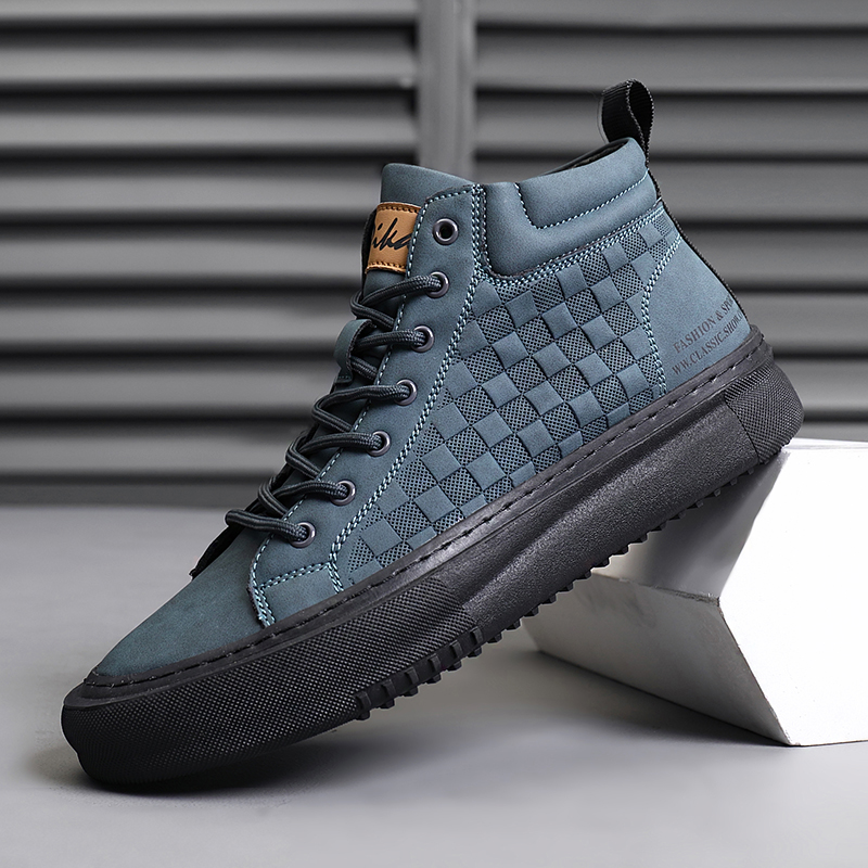 Sepatu Pria High-Top Baru dengan Tali, Sneakers Kasual Modis Bubuk, Sepatu Olahraga Kasual Pria Serbaguna, Sepatu Kerja Kasual Sehari-hari, Sepatu Jalan Santai Outdoor, Sepatu Kasual Pria dengan Tali