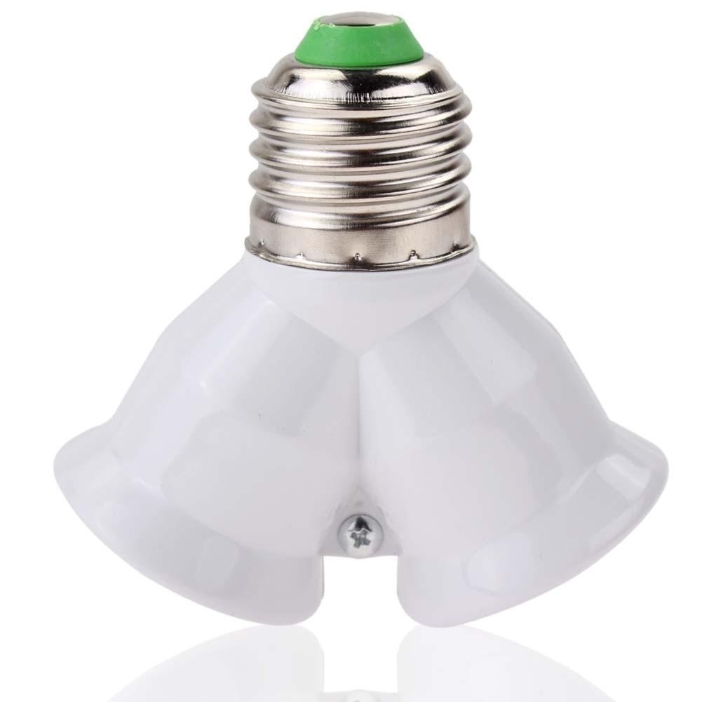Tornillo E27 Base LED lámpara bombilla enchufe E27 a 2-E27 adaptador divisor caliente