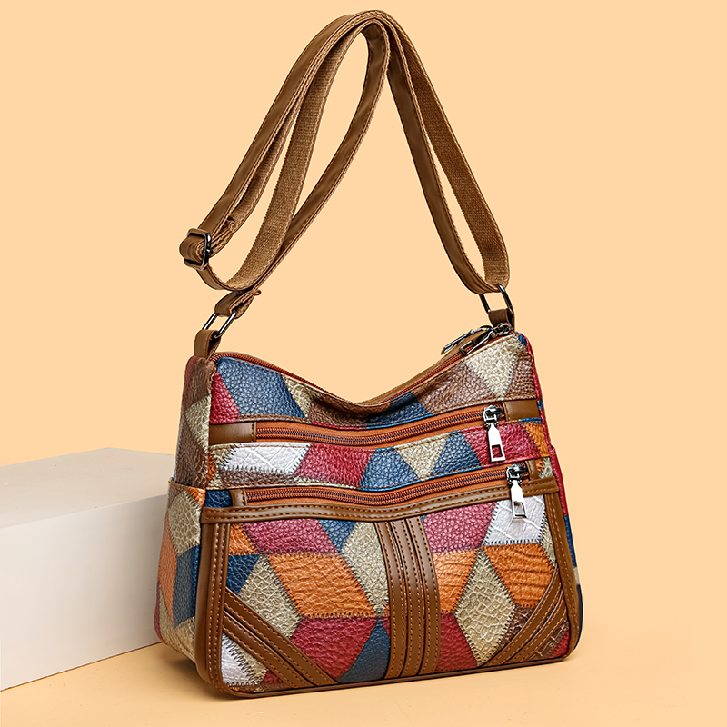 Bolso cruzado de gran capacidad para mujer, bandolera de hombro de lujo, de Color sólido, informal, de viaje, Vintage, novedad