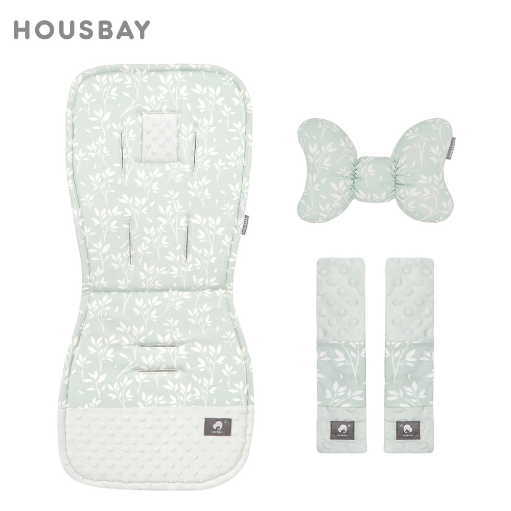 Carrinho Almofada e Cabeça Travesseiro e Cinto de Sede, Universal Pram Pad, Algodão Macio, Lados Duplos, Usáveis Acessórios Do Bebê, 3Pcs por Conjunto
