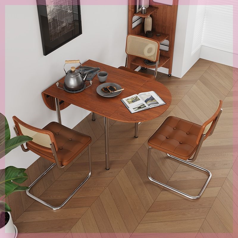 Nordic Minimalist Folding Dining Table - Home Vintage Small-space Table - Stainless Steel Telescopic Dining Table