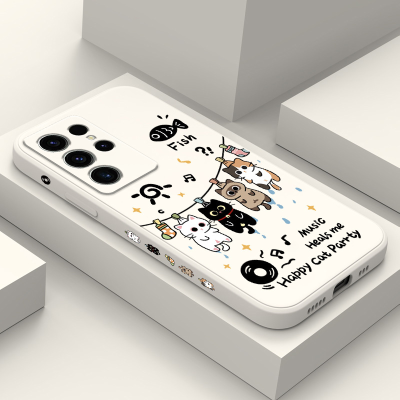 แห้งแมวเคสโทรศัพท์สําหรับSamsung Galaxy S25 S24 S23 S22 S21 S20 S10 S10E Ultra Plus FEหมายเหตุ 20 Ultra Plus