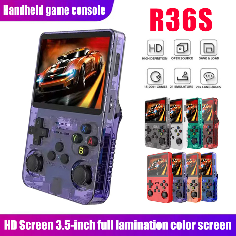 Console de jogos portátil retrô R36S – tela IPS de 3,5 polegadas, 64 GB/128 GB/256 GB, dispositivo de jogos portátil com jogos integrados