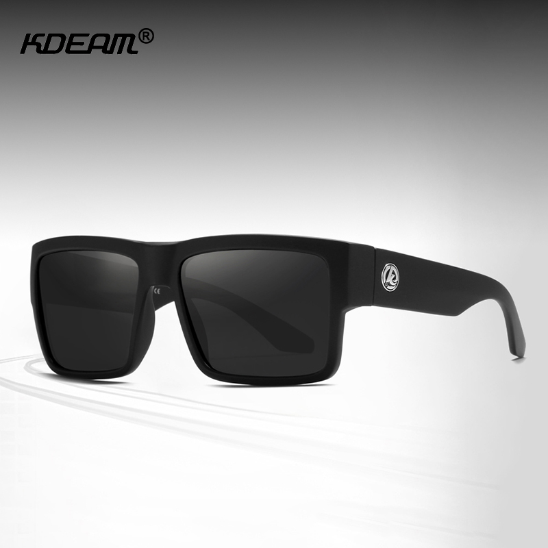 KDEAM-Lunettes de soleil polarisées carrées pour hommes et femmes, nuances d'extérieur, cadre de peinture élastique ultra-épais, charnières à 5 barils, recommandé