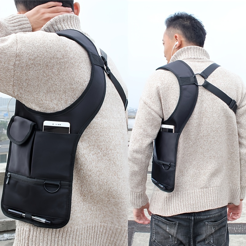 1pc Anti-Pry Organizer Versteckte Unterarm Tasche Inspektor Leder Fall Tablet Karte Halter Brieftasche männer Brust Tasche schulter Tasche