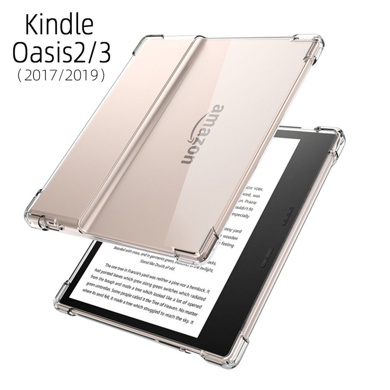 Funda para amazon kindle oasis 2/3 9th 10th geração 2017 2019 caso 7.0 polegada silicone macio tpu transparente airbags tablet capa