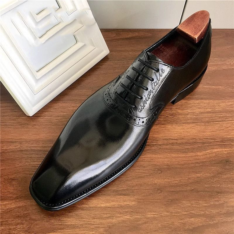 2025 nouveau marié de mariage britannique hommes Brock affaires pointu en cuir formel Oxford chaussures habillées