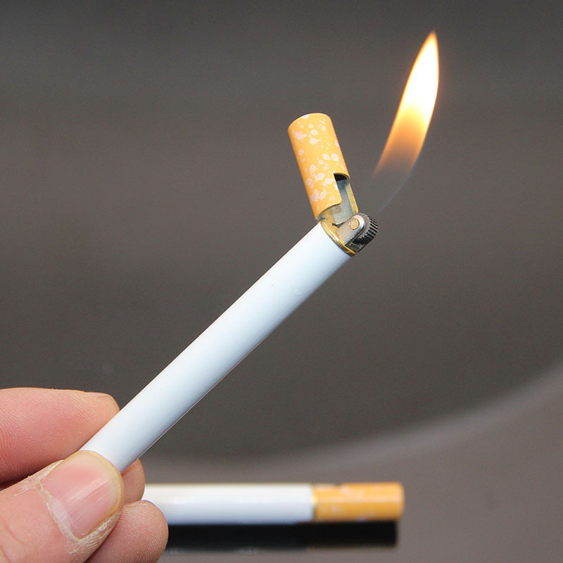 Homem incomum isqueiro forma de cigarro butano tocha luz cozinha ao ar livre churrasco gadget engraçado mais leve bonito presente e fumar grátis