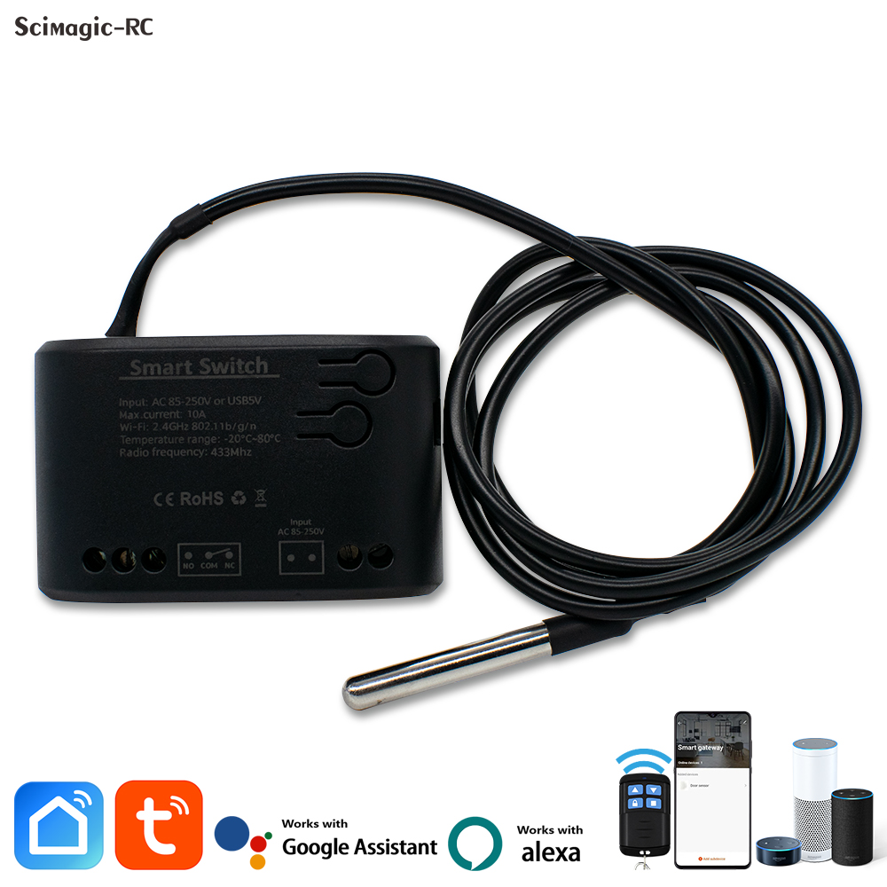 Tuya-interruptor de temperatura inteligente, Wifi, relé de hogar inteligente, termostato inteligente de 2000W con Monitor de consumo de energía, funciona con Alexa