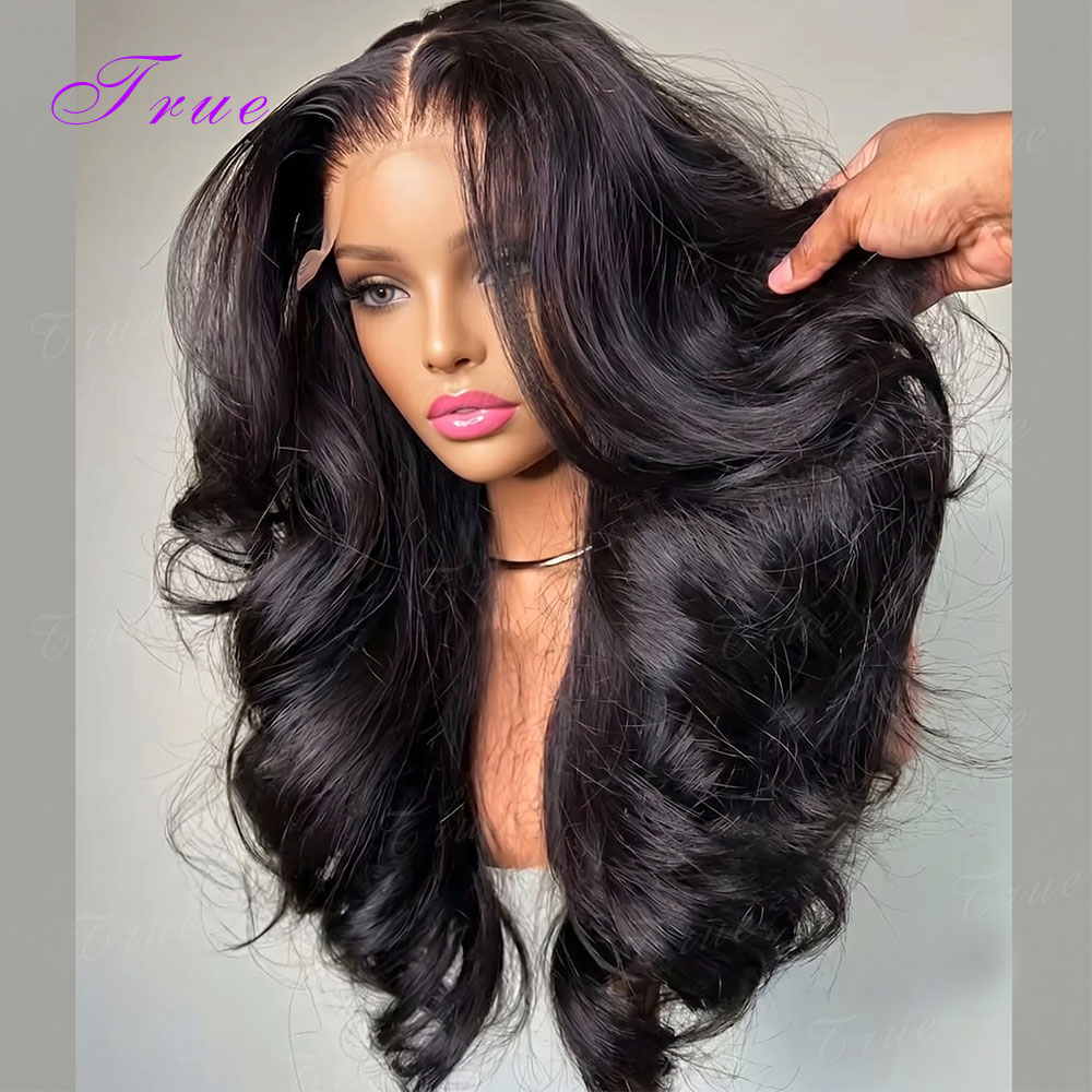Pelucas de Cabello Humano con Ondas Corporales de 30-40 Pulgadas, Pelucas Frontales de Encaje HD Transparente 13x6 Pre-Arrancadas, Pelucas de Cabello Humano Húmedo y Ondulado