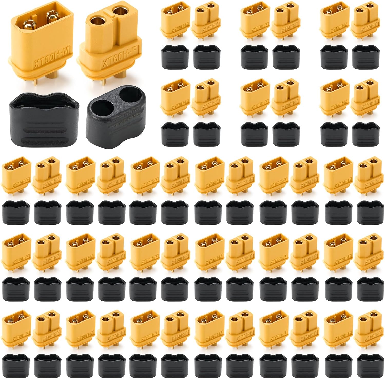 10 pares de conectores XT60H (actualización XT60, conectores tipo bala macho hembra XT60H con funda para batería de litio aviones RC coche