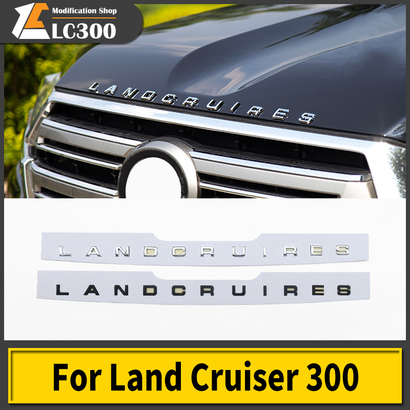 Autocollants de lettres 3D, emblème de capot, Logo, Badge de Modification extérieure, pour Toyota Land Cruiser 2022 2021 LC300 FJ300 VXR GXR 300