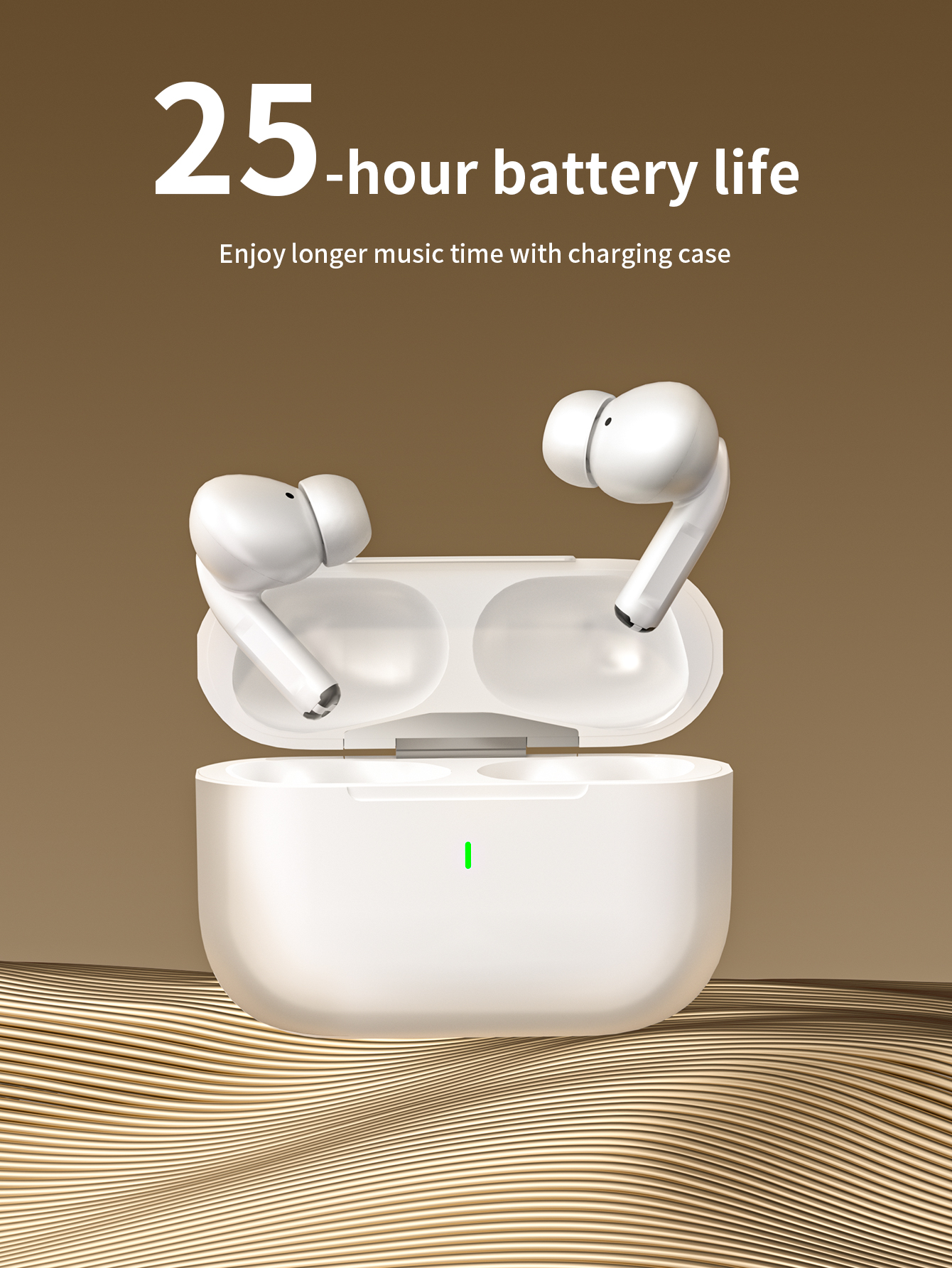 Fones de ouvido intra-auriculares sem fio Bluetooth, verdadeiros fones de ouvido sem fio (tapas de ouvido), efeitos sonoros de alta fidelidade, adequados para música/esportes